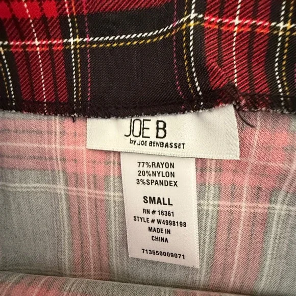 Joe B Plaid Mini Skirt Gold Chain Detail Party Club Wear Clueless - Picture 3 of 9